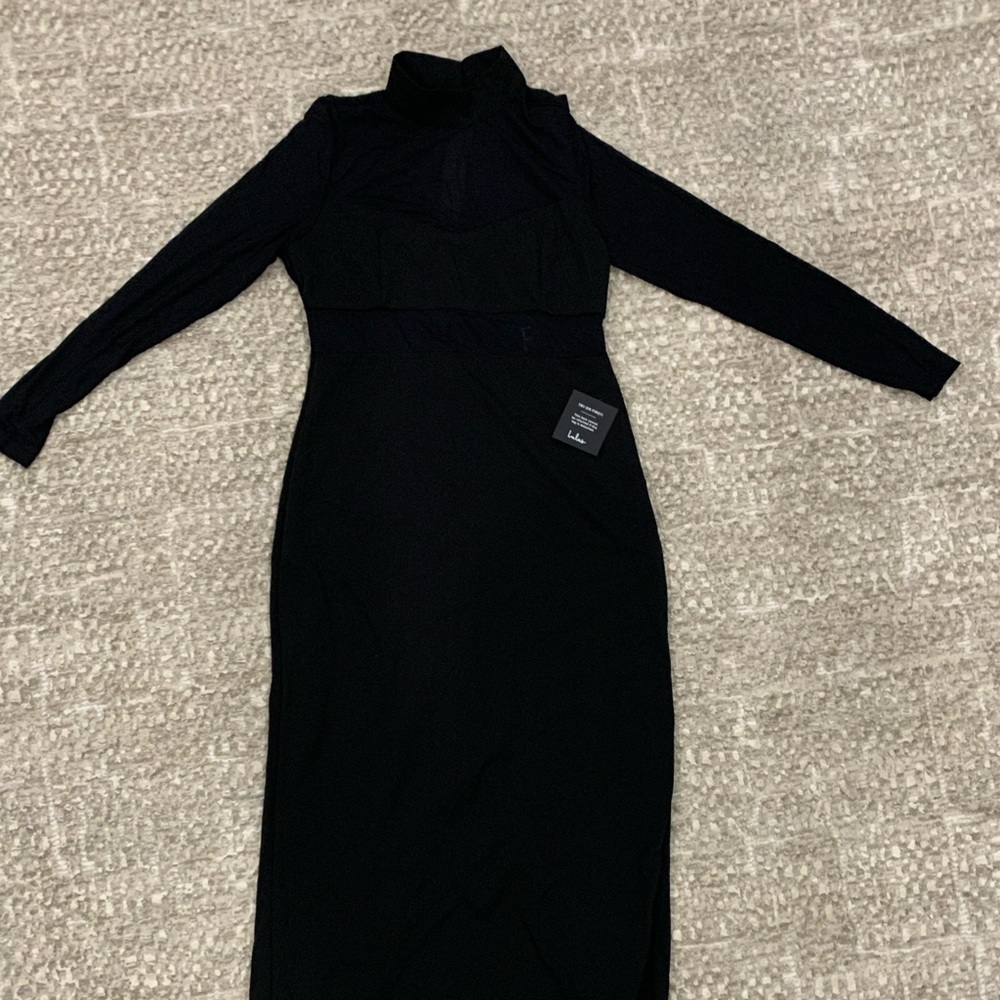 Lulu's Classic Black Long Sleeve Dress